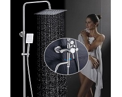 1.Bộ cây sen vòi tắm nóng lạnh SUS304 (cần tròn, bát vuông) - Cao cấp HVMMA ITALIA